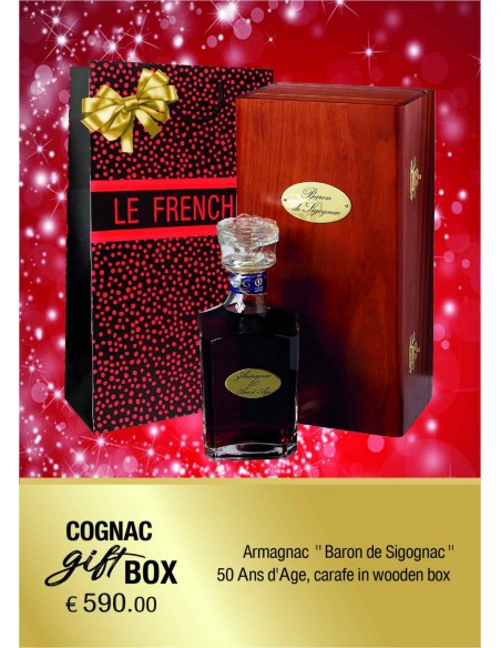 Armagnac Baron de Sigognac - Carafe 50 years old - Carafe case - BORDENEUVE Châteaux & Collections